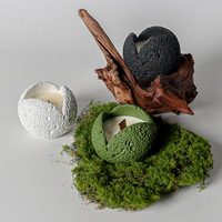Pot de bougie en pierre volcanique de conteneur de bougie gris d'aromathérapie vide personnalisé
