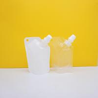 Plastique clair blanc debout liquide à boire emballage biseauté bec pochette bec pochette pour boisson jus lait café