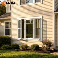 Ventanas Modernas de Tres Paneles con Eficiencia Energética, Ventanas Abatibles de PVC para Villas