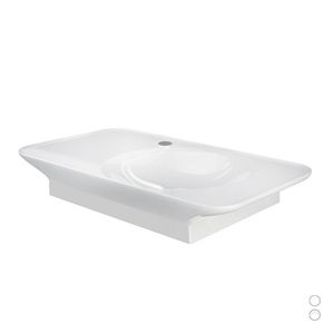 Lavabo mural Valet 94 cm blanc alpin avec étagère gauche pour salle de bain - Product Image 1