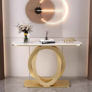 Consolle Moderna Multifunzionale di Lusso Leggero Italiana con Piano in Ardesia e Garanzia di 5 Anni per Ingresso Villa, Hotel, Corridoio - Product Image 3