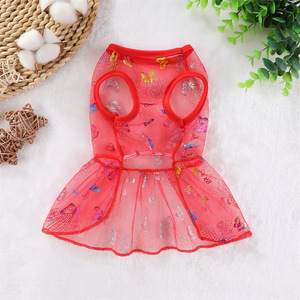 Ropa para Perros Personalizada al por Mayor, Vestido de Verano Ligero de Lujo con Diseño de Mariposa para Perros Pequeños, Teddy, Pomerania, Gatos y Perros - Product Image 3