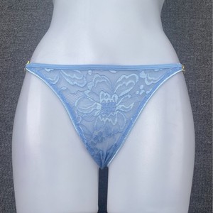 Braguitas de bikini de encaje floral para mujer, con hebilla lateral ajustable, suaves, transpirables, elásticas, transparentes, lencería sexy, <span class=keywords><strong>ropa</strong></span> <span class=keywords><strong>interior</strong></span>, venta al por mayor OEM - Product Image 4