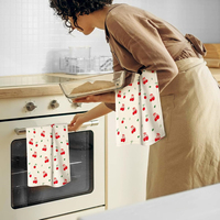 Cotton Kitchen Cleaning Tea Towels Flexible Multi Purpose Wiping Cloths With Loop for Counter Sink Dish Household Restaurant