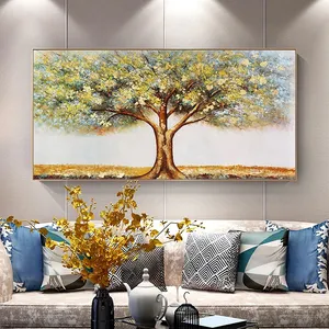 Home Decor Frame Handgemachte Baum Landschaft Wand Modernes Bild abstrakte Kunst Geld Ölgemälde Bäume