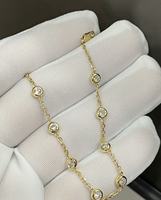 Pulsera de Oro de 18K con Diamantes Cultivados en Burbuja |   Engaste de Bisel Independiente de 10 Puntas para Múltiples Diamantes, Suministro Directo de Fábrica