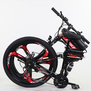 Vélo pliant à cadre en acier 7 vitesses avec porte-bagages arrière, batterie lithium double 48V 14 pouces, moteur de moyeu arrière sans balais <span class=keywords><strong>500Wh</strong></span> - Product Image 5