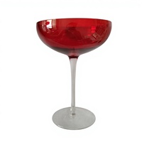 Verres à pied en cristal rouge coloré pour jus et cocktails Highball, 6.8 oz, 14.5 oz, 19.6 oz