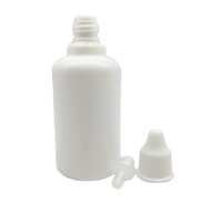 Bouteille en plastique PE opaque blanche de 5 ml, 10 ml, 15 ml, 20 ml, 30 ml, 50 ml, 100 ml avec embout et bouchon inviolable blanc pour gouttes ophtalmiques, flacons compte-gouttes de 50 ml