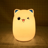 Lampe de table led en silicone avec télécommande pour bébé, cadeau de saint valentin, romantique royaume-uni, RGB, touch, petit ours mignon animal de compagnie