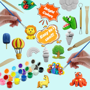 KHY פיסול חרס למבוגרים פולימר יצירת זיהומים לילדים תינוק מלאכת יד 25 אומנויות ואוויר יבש חימר אקרילי ערכת צבע - Product Image 1