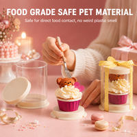 Boîte à cupcakes ronde transparente empilable en PET, contenant individuel pour muffins, mini boîte cadeau pour desserts, mariage, anniversaire, fête