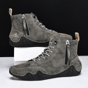 Nouvelles Bottes Décontractées pour Hommes 2026, Conçues à la Main, en <span class=keywords><strong>Cuir</strong></span> PU, Respirantes, Grande Taille 48, pour l'Automne - Product Image 5