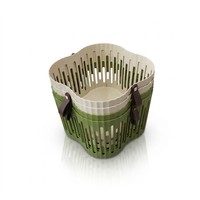 Panier de rangement en plastique ajouré durable, panier à linge portable, bac organisateur multi-usages pour salle de bain et chambre