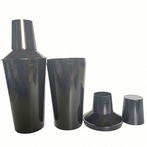 Coctelera de Plástico Acrílico Transparente Negra, Mezcladora de Bebidas, Kit de Coctelera para Martini, Coctelera Boston - Product Image 2