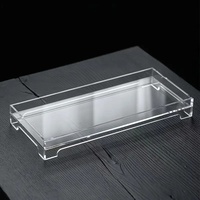 Plateau de service et de rangement en acrylique transparent avec design de table de préparation pour organiser les services à thé et les accessoires, fabriqué en Chine