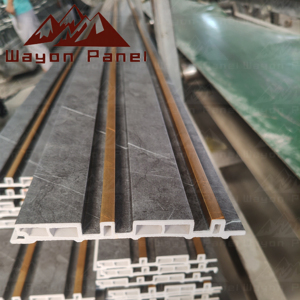 <span class=keywords><strong>Les</strong></span> panneaux de calandre WPC étanches à l'humidité de haute qualité Wayon sont utilisés pour le <span class=keywords><strong>mur</strong></span> de fond du téléviseur <span class=keywords><strong>dans</strong></span> le salon intérieur. - Product Image 1