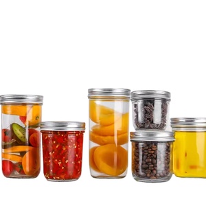 Ensemble de 6 bocaux Mason en verre transparent de 10oz, 16oz, 300ml, 500ml avec cuillère pour la mise en conserve, la confiture, le bubble tea, le cold brew et la conservation de la fraîcheur - Product Image 1