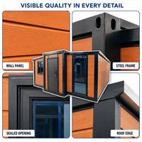 Maison conteneur préfabriquée extensible personnalisée de 20 pieds, maison modulaire flexible avec 1 chambre, cuisine et salle de bain
