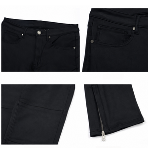 Pantalones Vaqueros Minimalistas y Elegantes con Detalles de Cremallera Lateral en el Tobillo, Corte Ajustado de Talle Bajo para un Estilo Urbano, Hip Hop y Casual - Product Image 5