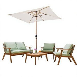 Meubles en bois et aluminium sur mesure, ensemble de jardin moderne et imperméable, tables et chaises d'extérieur OEM ODM, ensemble de meubles pour hôtel et parc. - Product Image 5