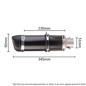 Silenciador de tubo de escape para motocicleta CBR650 <span class=keywords><strong>KTM790</strong></span> R1 R3 F02 CORSA EVO, tubo de escape redondo de fibra de carbono - Product Image 3