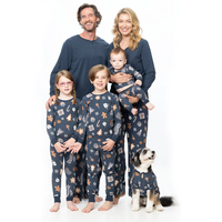 Ensemble de pyjamas en bambou personnalisés pour la famille, maman, papa et moi, vêtements de détente assortis, vêtements pour animaux de compagnie, vêtements de maison