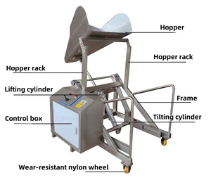 Chariot élévateur hydraulique automatique en acier inoxydable, marque <span class=keywords><strong>Yido</strong></span>, pour chariot à viande, trémie, conteneur alimentaire - Product Image 2