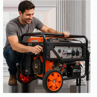 Générateur à essence AVR 3kw/5kw/6kw/8000w 230V 50HZ, monocylindre, refroidi par air, avec démarrage à clé, pour chantier