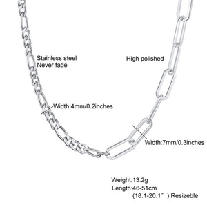 Cadena de Acero Inoxidable 3:1 NK Figaro Cuban Link para Suéter, Estilo Coreano, Joyería de Moda - Product Image 3