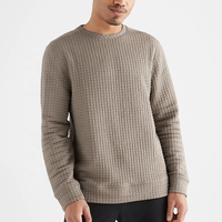 Sweat-shirt pour hommes en tricot personnalisé col rond anti-rétrécissement pull-over tricots motif gaufré sweatshirts