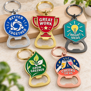 Porte-clés décapsuleurs personnalisés en émail dur pour motivation d'entreprise, fabrication OEM ODM - Product Image 1