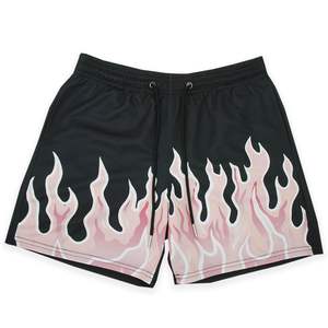Flame Graphic <b>Print</b> <b>Mesh</b> Athletic Shorts for Running Basketball Casual Workout-Sport Style Gym Sweatpants - Product Image 2