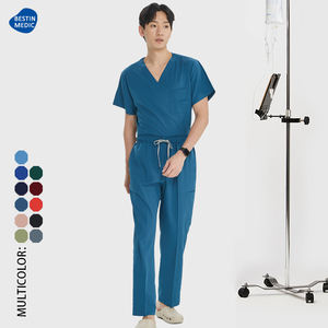 Uniformes médicaux livraison gratuite ensemble d'infirmière pyjamas chirurgicaux de médecin à étirement à quatre voies gommages d'allaitement de laboratoire pour hommes - Product Image 1