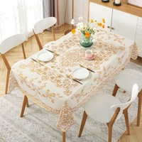 Nouvelle conception 2023 Nappe en PVC imperméable/anti-huile Matériel écologique Motif floral et facile à nettoyer Housse de table