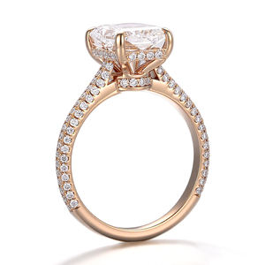 Anillo de Compromiso con Diamante de Corte Radiante de 3 Quilates, Joyería de Moda Personalizada, Anillo de Oro Sólido de 14K, Diamante de Laboratorio Certificado por IGI para Novias - Product Image 4