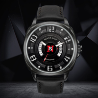 Montre classique NS Never Stop N918 avec aiguilles lumineuses, bracelet en cuir, étanche, affichage de la date, montre à quartz pour homme, Reloj Para Hombre