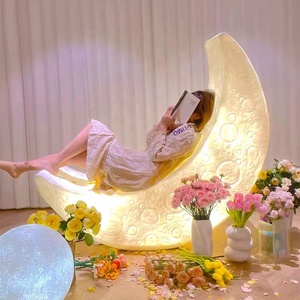 Modern IP65 Waterproof LED Crescent Moon Night Light Indoor Outdoor Contemporary Corner <strong>Floor</strong> <strong>Lamp</strong> Atmospheric Stand Home - Product Image 1