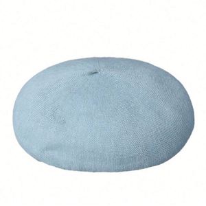 หมวกเบเร่ต์ผ้าลินินถักแบบระบายอากาศสำหรับผู้หญิง สีพื้น สไตล์ลำลอง แฟชั่นทันสมัย คอลเลคชั่นใหม่รับซัมเมอร์ - Product Image 5