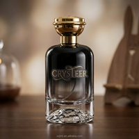 Flacon de parfum en verre de luxe créatif 50 ml à pulvérisation fine, diffuseur à bâtonnets, surface mate, design fendu, avec capuchon pulvérisateur à pompe et finition givrée plate
