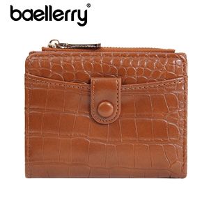 Baellerry Women's Short Wallet <b>Red</b> Crocodile Pattern Zipper Coin <b>Purse</b> Multifunctional Everyday Use - Product Image 5