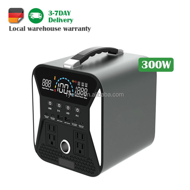 Eu Warehouse Fast Delivery of Portable Power Station 300W Solar Generator for Outdoor Camping Solar Panel Lifepo4 Pure Sine Wave