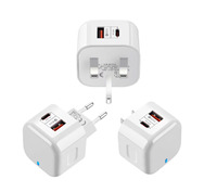 Chargeur PD 20W à prise fixe UK, USB A+C, charge rapide, pour iPhone 15 16 17 – Prix usine, moule privé, vente chaude
