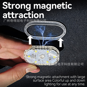 Auto Interior Touch <b>Ambient</b> Light 5V USB Magnetic Velcro Mount LED Reading Light For <b>Car</b> Truck Interior <b>Lighting</b> - Product Image 5