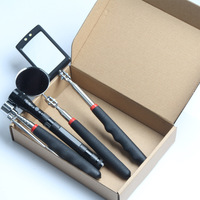 Kit de 5 outils de ramassage télescopiques magnétiques avec miroir d'inspection LED et lampe torche, extracteur magnétique extensible pour réparation automobile