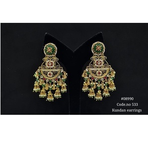 Pendientes Pachi Chapados en Oro 08990 para Mujer, Joyería Festiva Tradicional para Bodas y Fiestas, Pendientes de Diamantes - Product Image 1