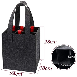 Bolsa de soporte de vino de fieltro reutilizable de moda Bolsas de regalo con estilo para almacenamiento y transporte de vino - Product Image 6