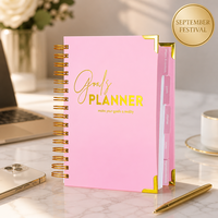 Agenda 2026 2027 A4 à spirale avec couverture en papier, logo personnalisé, coffret cadeau promotionnel, vues hebdomadaires/mensuelles/journales