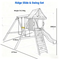 Ensemble de jeux pour l'extérieur, jardin, école, cour, toboggan, balançoire