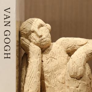 Flolenco decorazione per la casa <span class=keywords><strong>libro</strong></span> di cemento termina pensatore figurina ornamenti da libreria piccolo cemento scultura umana reggilibri - Product Image 3